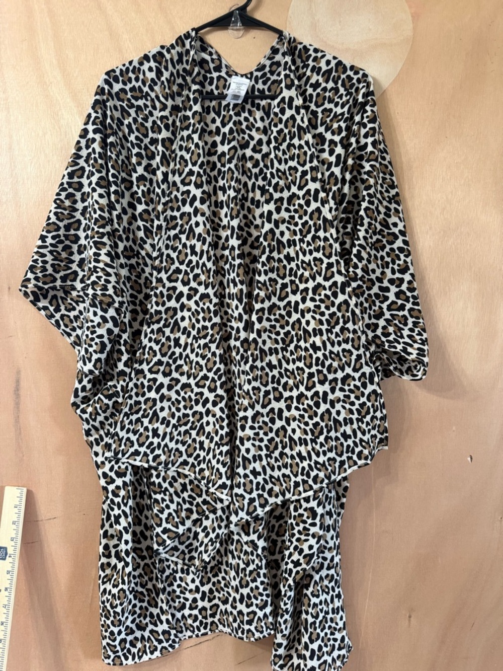 Leopard Print Swim Cover-Up One Size Kimono Beach Resortwear